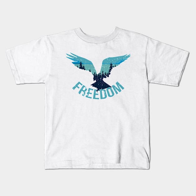 Freedom Bird Kids T-Shirt by TomCage